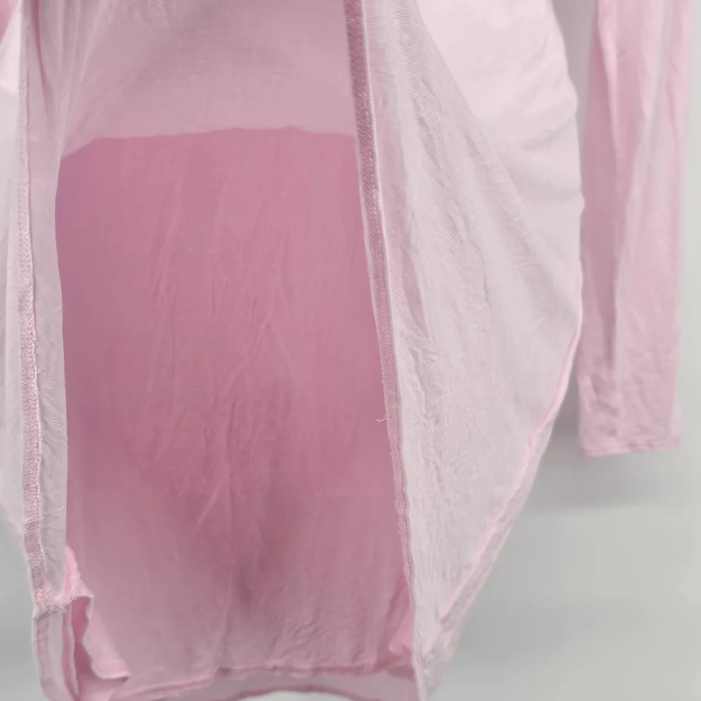 naked wardrobe Baby Pink Long Sleeve Swing Dress